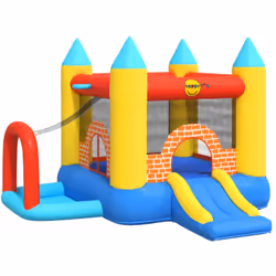 Imaginez votre petite équipe s’amuser sur ce château gonflable avec toboggan ! Ce château gonflable est fabriqué en PVC. Il e ...