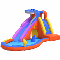 Profitez de votre été frais avec ce toboggan eau gonflable Happy Hop ! Ce toboggan aquatique avec pataugeoire offre une solut ...