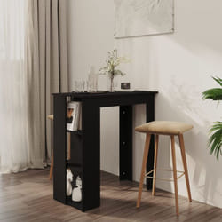 Vidaxl - Table de bar avec étagère Noir 102x50x103,5cm Bois d'ingénierie