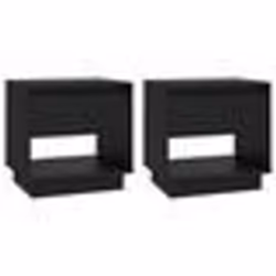 vidaXL Tables de chevet 2 pcs Noir 45x34x44 cm bois d'ingénierie - TU