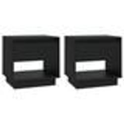 vidaXL Tables de chevet 2 pcs Noir 45x34x44 cm bois d'ingénierie - TU