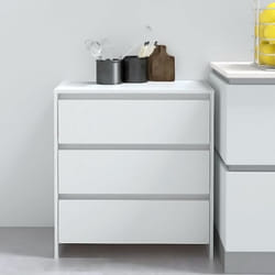Vidaxl - Coffre en bois de tiroirs en bois avec 3 tiroirs de conception modernes différentes couleurs Couleur : Blanc