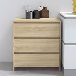 Ce buffet simple, doté d'un design minimaliste, est un supplément pratique mais également décoratif à votre maison. Avec 3 ti ...