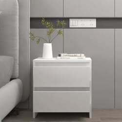 vidaXL Table de chevet blanc 45x34,5x44,5 cm bois d'ingénierie - TU