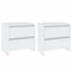vidaXL Tables de chevet 2 pcs blanc 45x34,5x44,5 cm bois d’ingénierie - TU