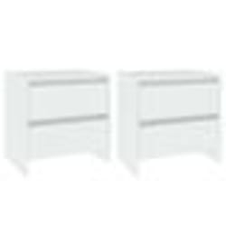 vidaXL Tables de chevet 2 pcs blanc 45x34,5x44,5 cm bois d’ingénierie - TU