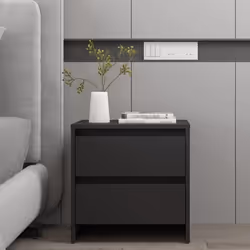 vidaXL Table de chevet noir 45x34,5x44,5 cm bois d’ingénierie - TU