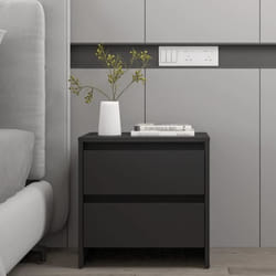 vidaXL Table de chevet noir 45x34,5x44,5 cm bois d’ingénierie - TU