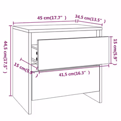 VidaXL 809851 Table de nuit et table de chevet Chêne - Vue supplémentaire 8