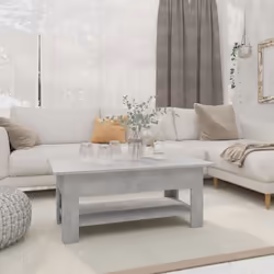 vidaXL Table basse gris béton 102x55x42 cm bois d'ingénierie - TU