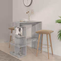 vidaXL Table de bar et étagère de rangement Sonoma gris 100x50x101,5cm - TU