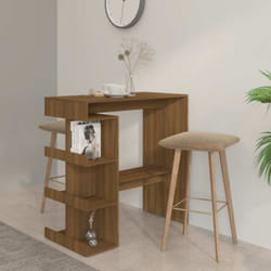 Vidaxl - Table de bar étagère de rangement chêne marron bois ingénierie
