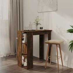 Vidaxl - Table de bar avec étagère chêne fumé bois d'ingénierie