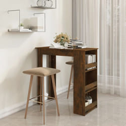 Vidaxl - Table de bar et étagère de rangement Chêne fumé 102x50x103,5 cm