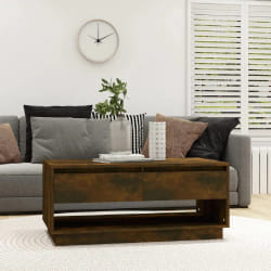 vidaXL Table basse Chêne fumé 102,5x55x44 cm Bois d'ingénierie - TU