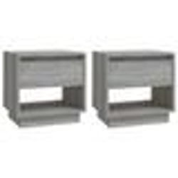 vidaXL Tables de chevet 2 pcs Sonoma gris 45x34x44cm Bois d'ingénierie - TU
