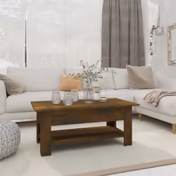 vidaXL Table basse chêne fumé 102x55x42 cm bois d'ingénierie - TU