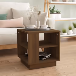 vidaXL Table basse Chêne marron 40x40x43 cm Bois d'ingénierie - TU