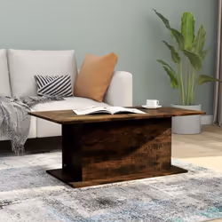 vidaXL Table basse Chêne fumé 102x55,5x40 cm Bois d'ingénierie - TU