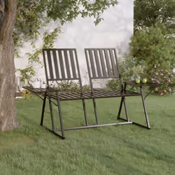 Profitez d'un moment de loisirs confortable avec votre ami dans votre espace extérieur sur ce banc 2 places de jardin en méta ...