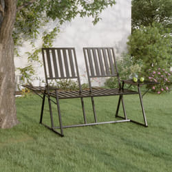 Vidaxl - Banc de jardin 2 places 165 cm Noir Acier