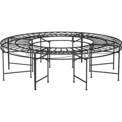 Banc Circulaire Tour D'Arbre Ø160 Cm Noir Acier Vidaxl