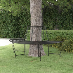 Vidaxl - Banc demi-circulaire tour d'arbre Ø159 cm Noir Acier