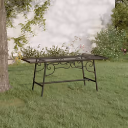 Créez un auvent naturel d'ombre tout en donnant un aspect riche à votre arbre préféré avec ce banc tour d'arbre en métal clas ...