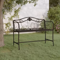 vidaXL Banc de jardin 2 places 104 cm Noir Acier
