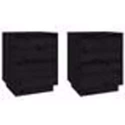 vidaXL Tables de chevet 2 pcs Noir 40x35x50 cm Bois de pin solide - TU