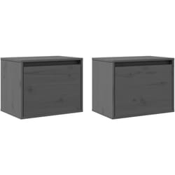 Vidaxl - Armoires murales 2 pcs Gris 45x30x35 cm Bois de pin massif