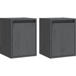 vidaXL Armoires murales 2 pcs Gris 30x30x40 cm Bois de pin massif