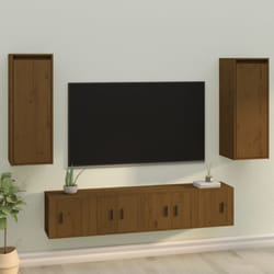 Armoires murales 2pcs Marron miel 30x30x80cm Bois de pin massif Vidaxl