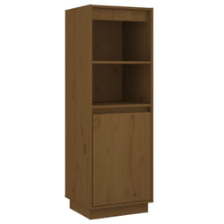 vidaXL Buffet haut Marron miel 37x34x110 cm Bois massif de pin