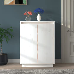 Armoire à chaussures Blanc 60x35x80 cm Bois de pin massif Vidaxl