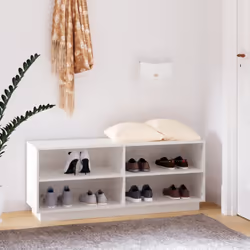 Ce meuble à chaussures en bois constitue une solution de rangement idéale pour votre collection de chaussures préférées. Cett ...