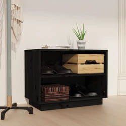 Vidaxl - Armoire à chaussures Noir 60x34x45 cm Bois de pin massif