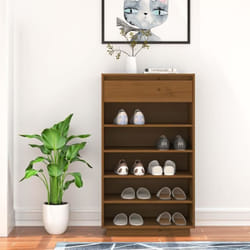 vidaXL Armoire à chaussures Marron miel 60x34x105cm Bois de pin massif - TU