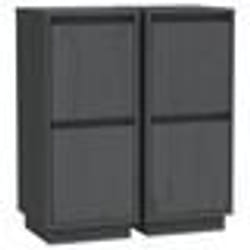 vidaXL Buffets 2 pcs Gris 31,5x34x75 cm Bois massif de pin