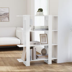 Bibliothèque/Séparateur de pièce Blanc brillant 100x30x123,5 cm - Vidaxl