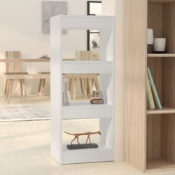 vidaXL Bibliothèque/séparateur de pièce blanc bois d'ingénierie