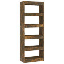 vidaXL Bibliothèque/Séparateur de pièce Chêne fumé Bois d'ingénierie