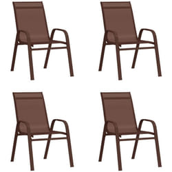 Vidaxl - Chaises empilables de jardin 4 pcs Marron Tissu textilène