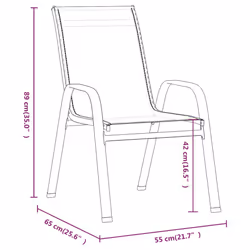 VidaXL 318783 chaise d'extérieur Terrace Tissu, Acier Noir - Vue supplémentaire 5
