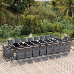 VIDAXL Ensemble à dîner de jardin - Gris