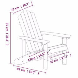 VidaXL 3095692 chaise d'extérieur Terrace Polyéthylène haute densité (HDPE), Acier Blanc - Vue supplémentaire 5