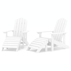 VidaXL 3095696 chaise d'extérieur Terrace Polyéthylène haute densité (HDPE), Acier Blanc