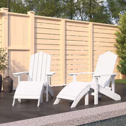 VidaXL 3095696 chaise d'extérieur Terrace Polyéthylène haute densité (HDPE), Acier Blanc