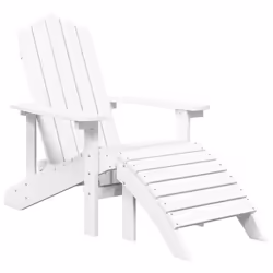 VidaXL 3095696 chaise d'extérieur Terrace Polyéthylène haute densité (HDPE), Acier Blanc