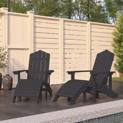 VidaXL 3095697 chaise d'extérieur Terrace Polyéthylène haute densité (HDPE), Acier Anthracite - Vue supplémentaire 2